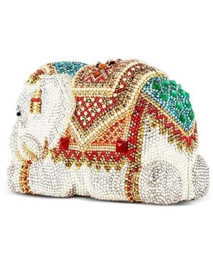 Judith Leiber Mini Sac Elephant Chang À Ornements En Cristal - White