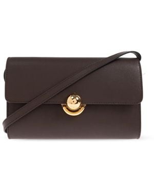 Furla Circular-clasp leather tote bag - Braun