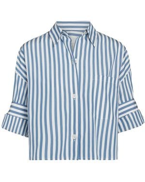 Twp Striped Cotton Shirt - Blue