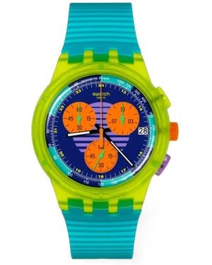 Swatch Neon Wave 42Mm Watch - Blue