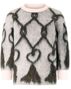 Genny Patterned Jumper - Grey