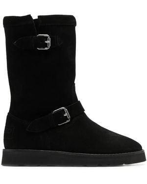 KENZO Buckle-Detail Suede Boots - Black