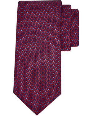Ferragamo Gancini-Patterned Silk Tie - Purple