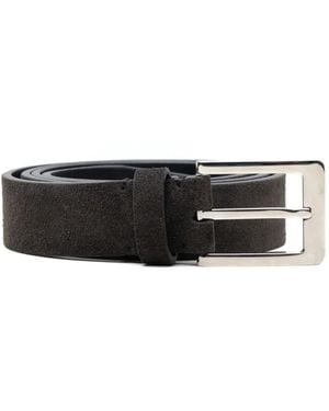 Brioni Suede Buckle Belt - White