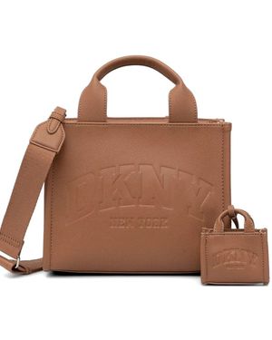 DKNY Logo-Embossed Tote Bag - Brown