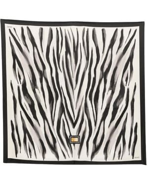 Liu Jo Zebra-Print Square Scarf - Black
