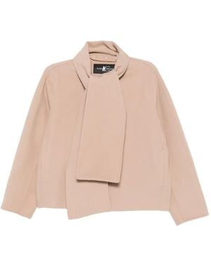Luisa Cerano Scarf-Detail Wool Jacket - Pink