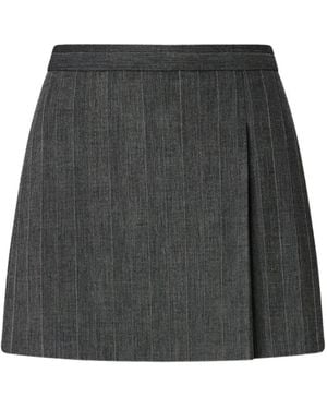 Pinko Pinstriped Mini Skirt With Macro Pleats - Gray