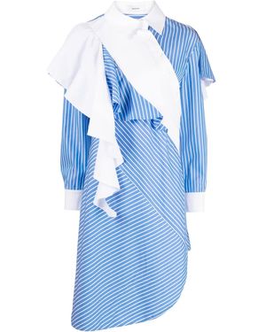 BESFXXK Asymmetric Striped Shirt - Blue