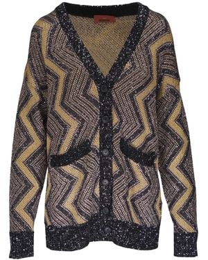Missoni Cardigan Con Motivo A Zigzag - Grigio