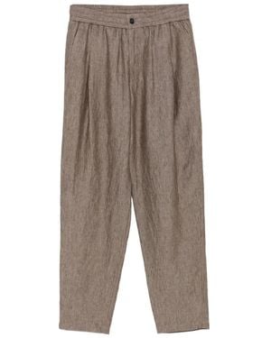 Giorgio Armani Pleated Elasticated-Waist Trousers - Grey
