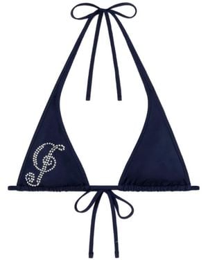 GIMAGUAS Sol Rhinestone Bikini Top - Blue