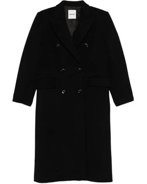 Sandro Wool-Blend Double-Breasted Coat - Black