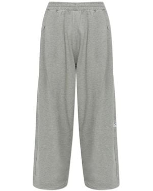 adidas Adibreak Logo-Patch Wide-Leg Track Pants - Gray