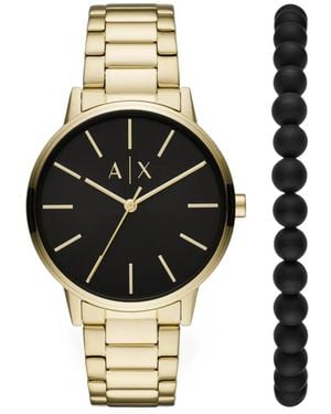 ARMANI EXCHANGE Round-Dial Segment-Bracelet 44Mm Watch - Black