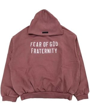 Fear Of God Logo-Print Hoodie - Red