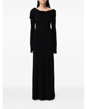 ELEH Off-Shoulder Draped Maxi Dress - Black