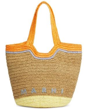 Marni Seaside Woven Tote Bag - Yellow