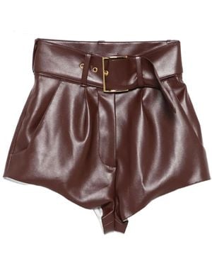 ROWEN ROSE Pantalones cortos con cinturón - Marrón