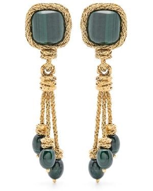 Aurelie Bidermann Miki Malachite Clip-On Earrings - Metálico