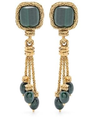 Aurelie Bidermann Miki Malachite clip-on earrings - Mettallic
