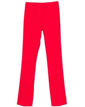 Patrizia Pepe Slim Crepe Trousers - Red