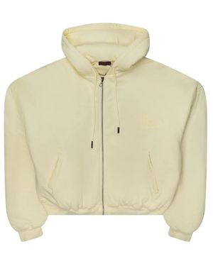 LỰU ĐẠN Wadded Zip-Up Hoodie - Metallic