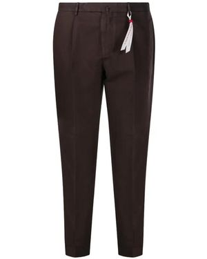 Santaniello Pleated Tapered Trousers - Black