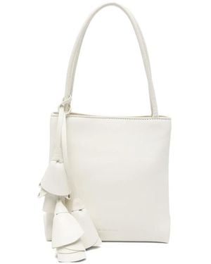 Magda Butrym Flower-Detail Leather Tote Bag - White