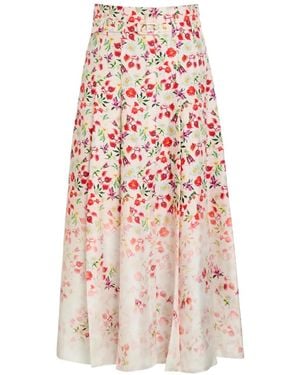 Gabriela Hearst Dugald Floral-Print Midi Skirt - White