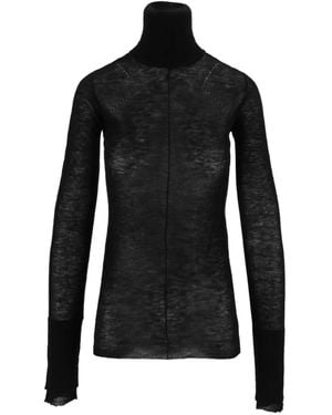 Elisabetta Franchi Wool Jumper With Ribbing - Black