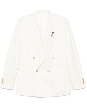 Lardini Double-Breasted Blazer - White