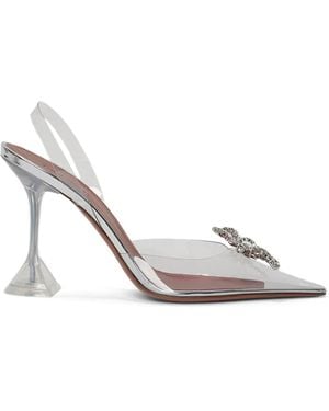 AMINA MUADDI Rosie Glass 95Mm Slingback Court Shoes - White