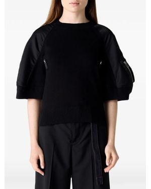 Sacai Camiseta A Paneles - Negro