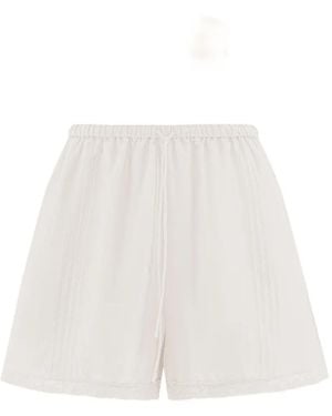 12 STOREEZ Orchard Drawstring Mini Shorts - White