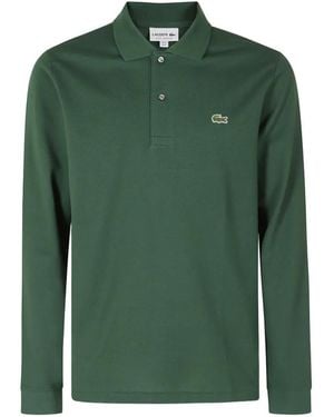 Lacoste Polo De Manga Larga Con Parche Del Logo - Verde