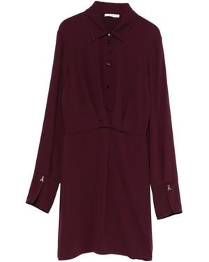 Patrizia Pepe Long Sleeve Shirt Dress - Purple