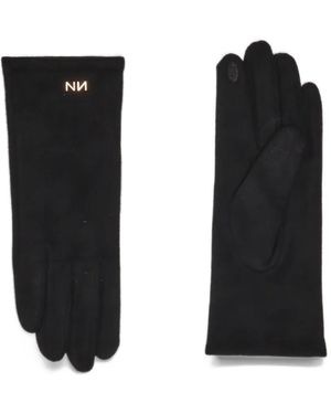 Nenette Guanti Zinc Con Logo - Nero