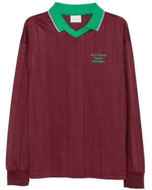 Drole de Monsieur Slogan Polo Shirt - Red