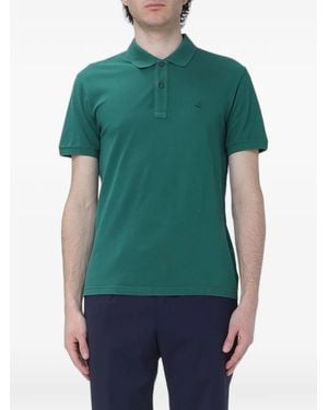Brooksfield Logo-Embroidered Cotton Polo Shirt - Green