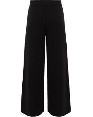 Laneus Wide-Leg Knitted Pants - Black