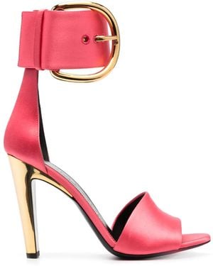 Tom Ford バックルサテン105mm サンダル - ピンク