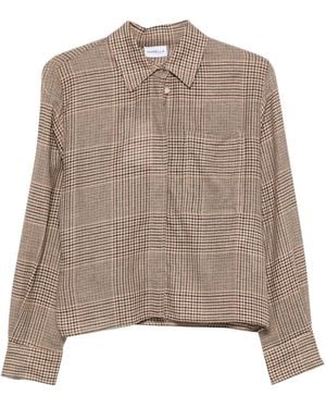 Marella Prince Of Wales Check Tie-Neck Shirt - Natural