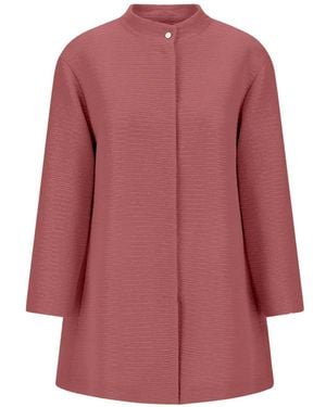 Herno Abrigo Con Cuello Alzado - Rosa