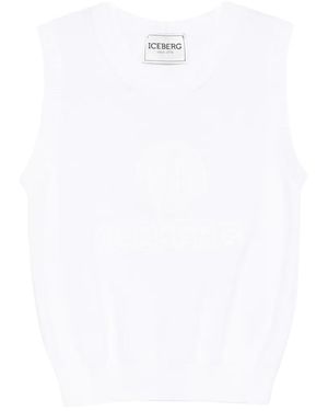 Iceberg Round-Neck Vest - White