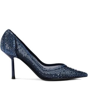 Le Silla 90Mm Nicole Crystal-Embellished Mesh Court Shoes - Blue