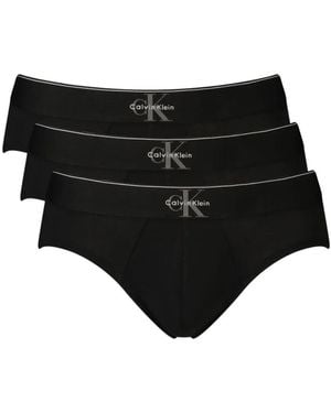 Calvin Klein Logo-Waistband Briefs (Set Of Three) - Black