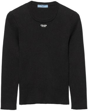 Prada クルーネック トップ - ブラック