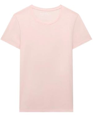Another Tomorrow Crew-Neck T-Shirt - Pink