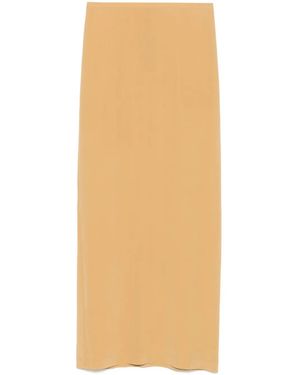 Alysi Silk Midi Skirt - Natural